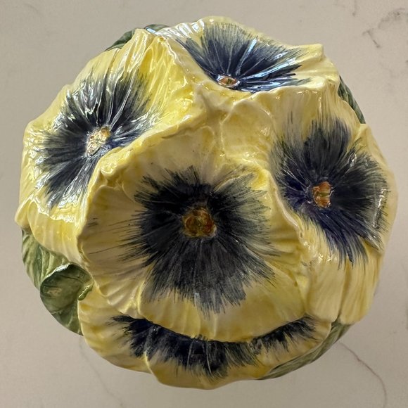 Ceramic Pansy Bouquet Box w/Lid - Picture 2 of 10